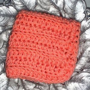 Hand Crafted Crocheted Coral 100% Cotton All Purpose Reusable Dish or Wash Cloth